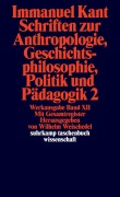 Buchcover: Schriften zur Anthropologie II, Geschichtsphilosophie, Politik und Pädagogik. Register zur Werkausgabe